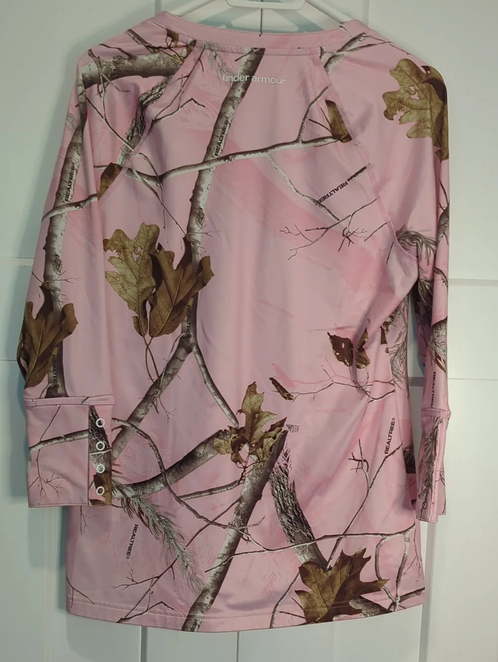 Y3k REALTREE Under Armour Pink Camolong Sleeve Shirt Size XL - Picture 2 of 6